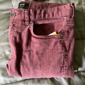 H&M Maroon Skinny Fit Jeans
